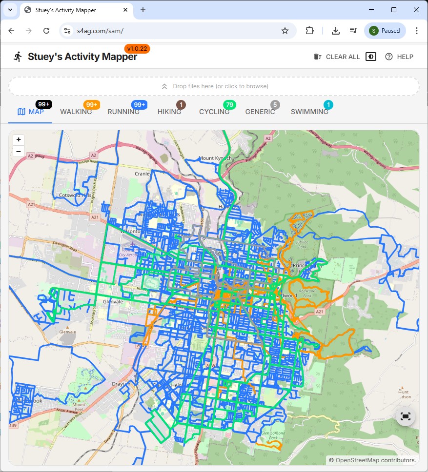 Stuey's Activity Mapper screen capture