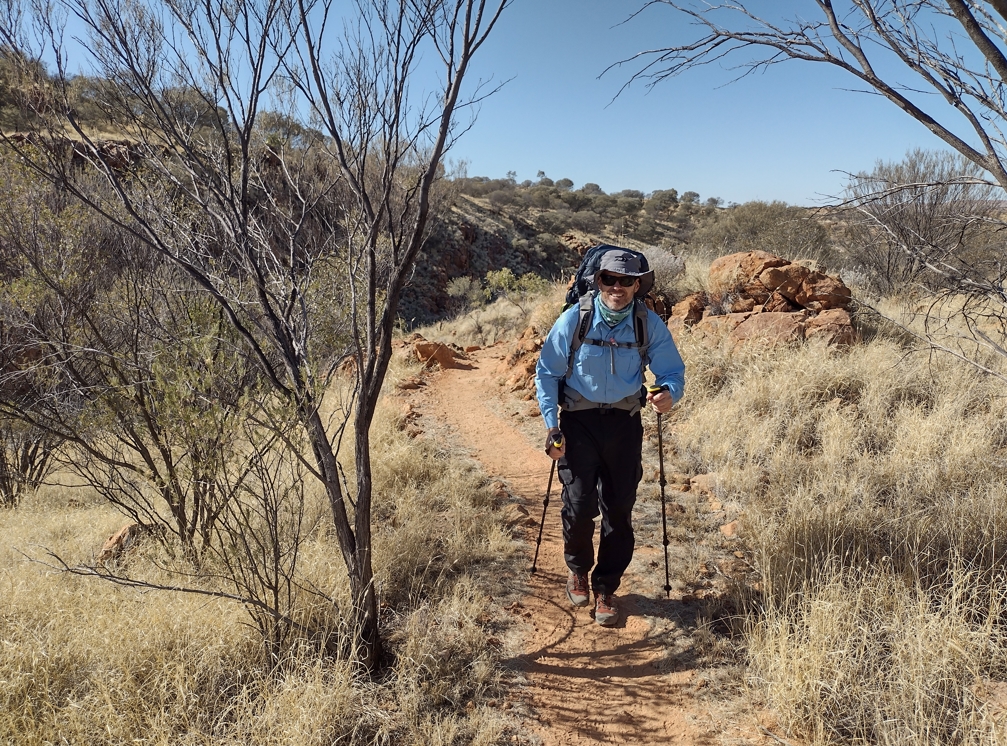 Fraser trekking north west out of Alice