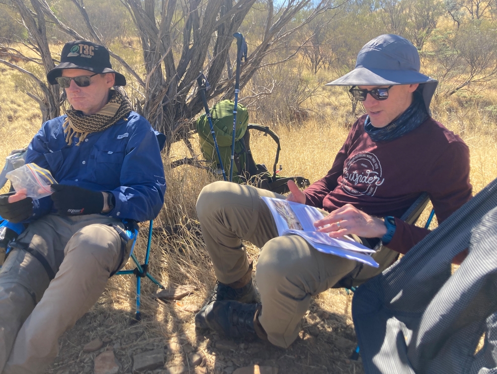 Phil was often to be seen perusing the Larapinta Trail Guidebook.