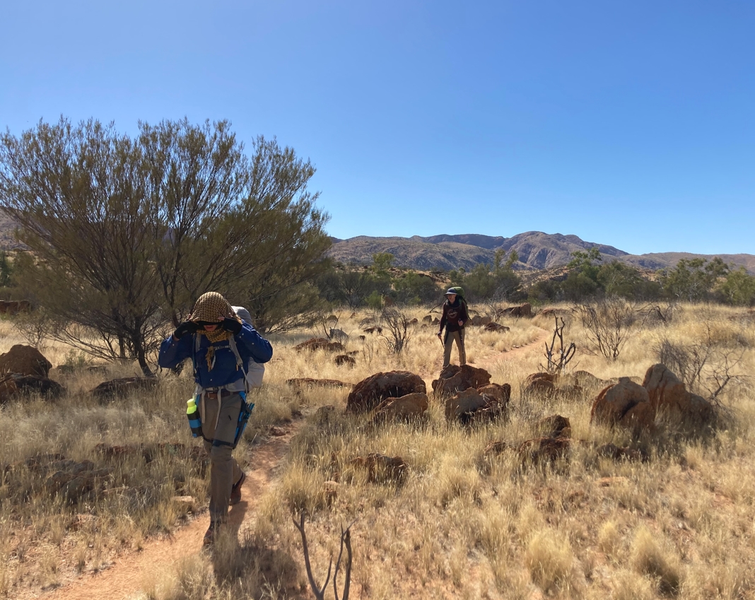 Phil and I marching south from Hugh Gorge.