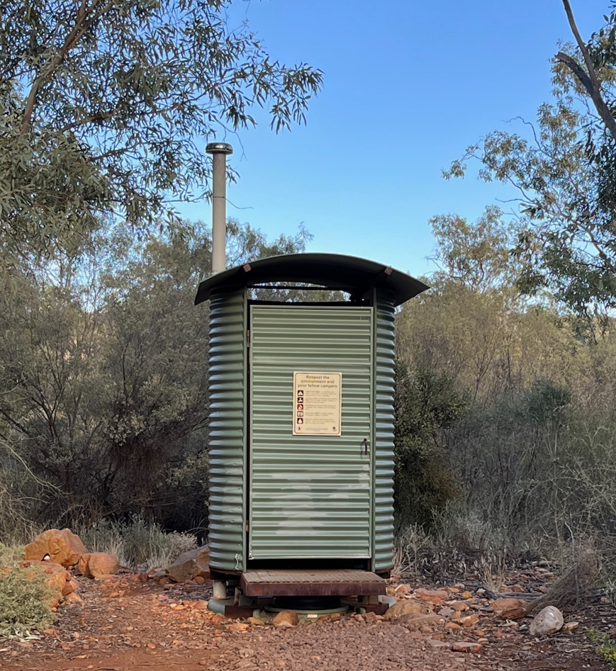 The dunny at the Serpentine Gorge trail shelter.