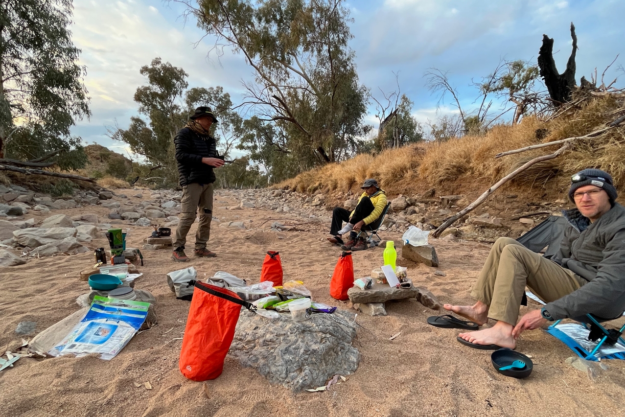 Early morning activity in camp.