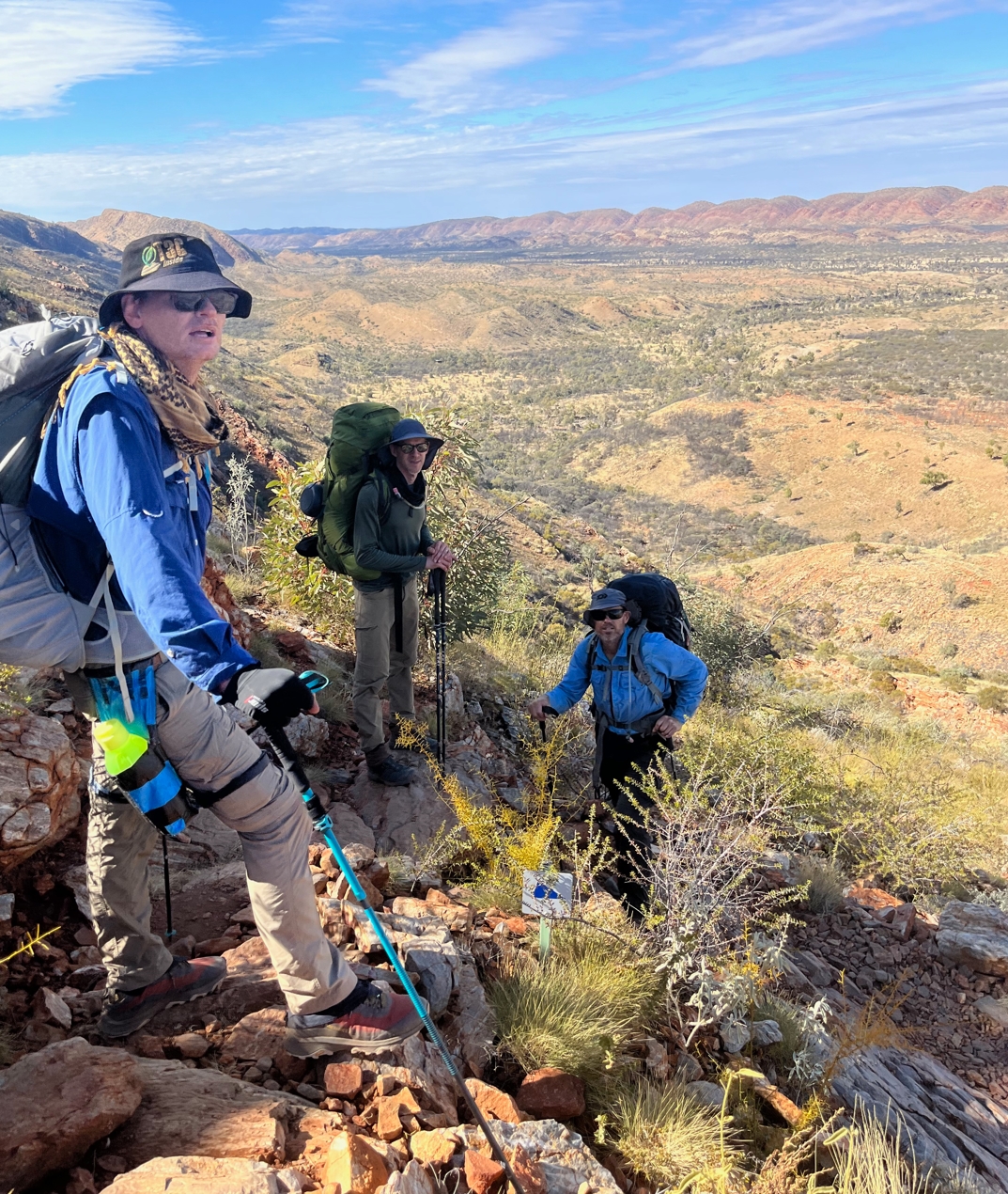 Taking a breather in some shade on the climb to Parallel Ridges.