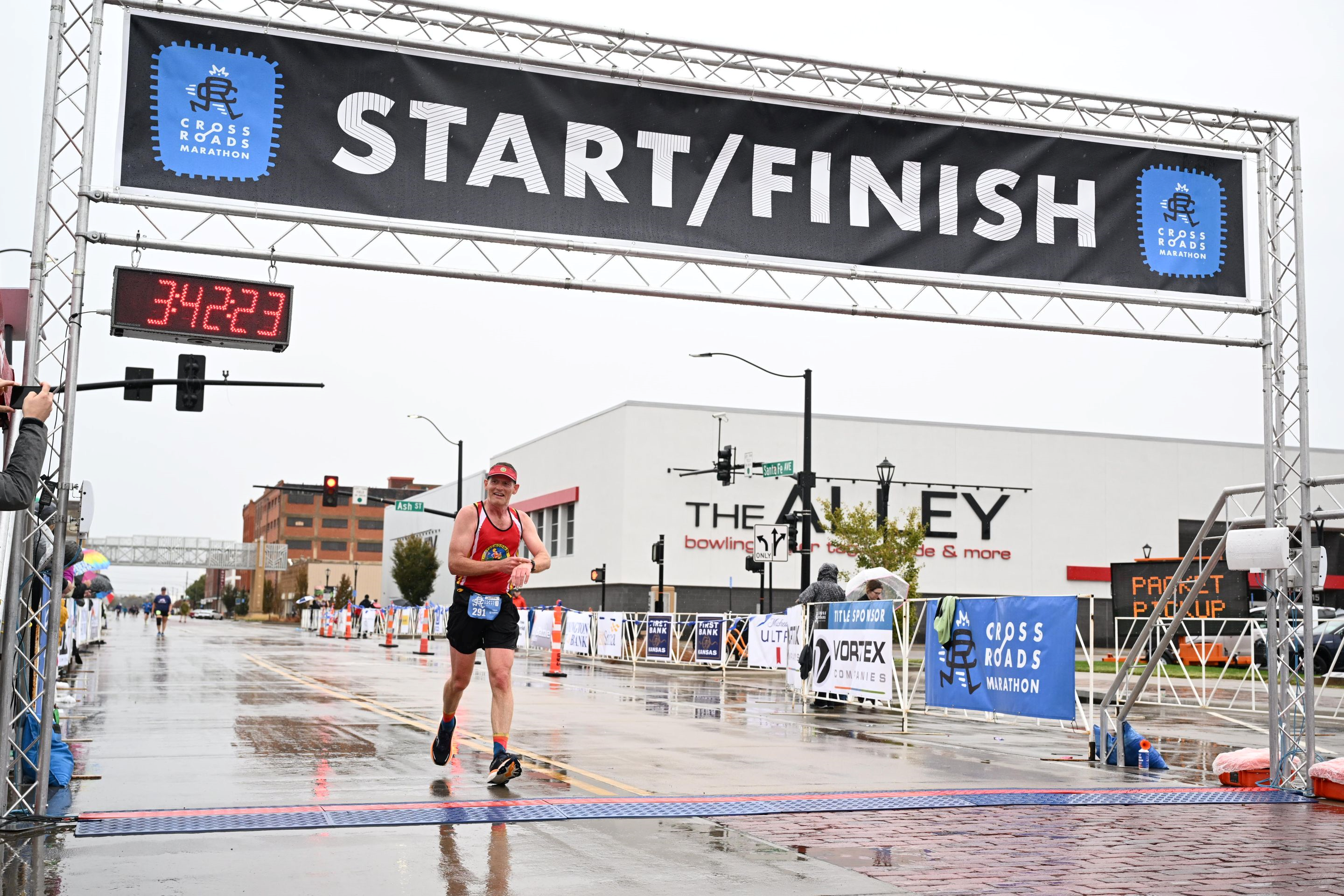 Crossing the finish line in Salina